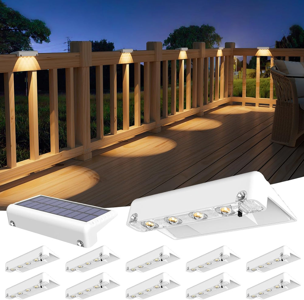 VOLISUN Solar Deck Lights 12 Pack, Warm White Glow LED Large Size Lamp, IP65 ...