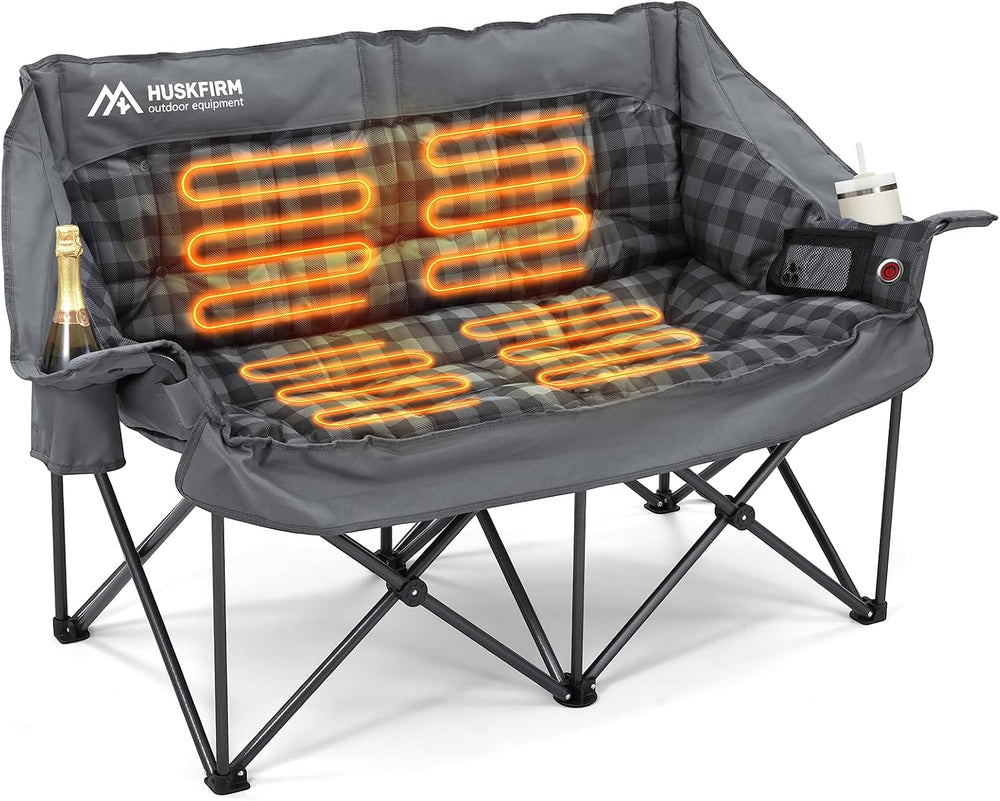 Heated Double Camping Chair Oversized with 3 Temperature Settings