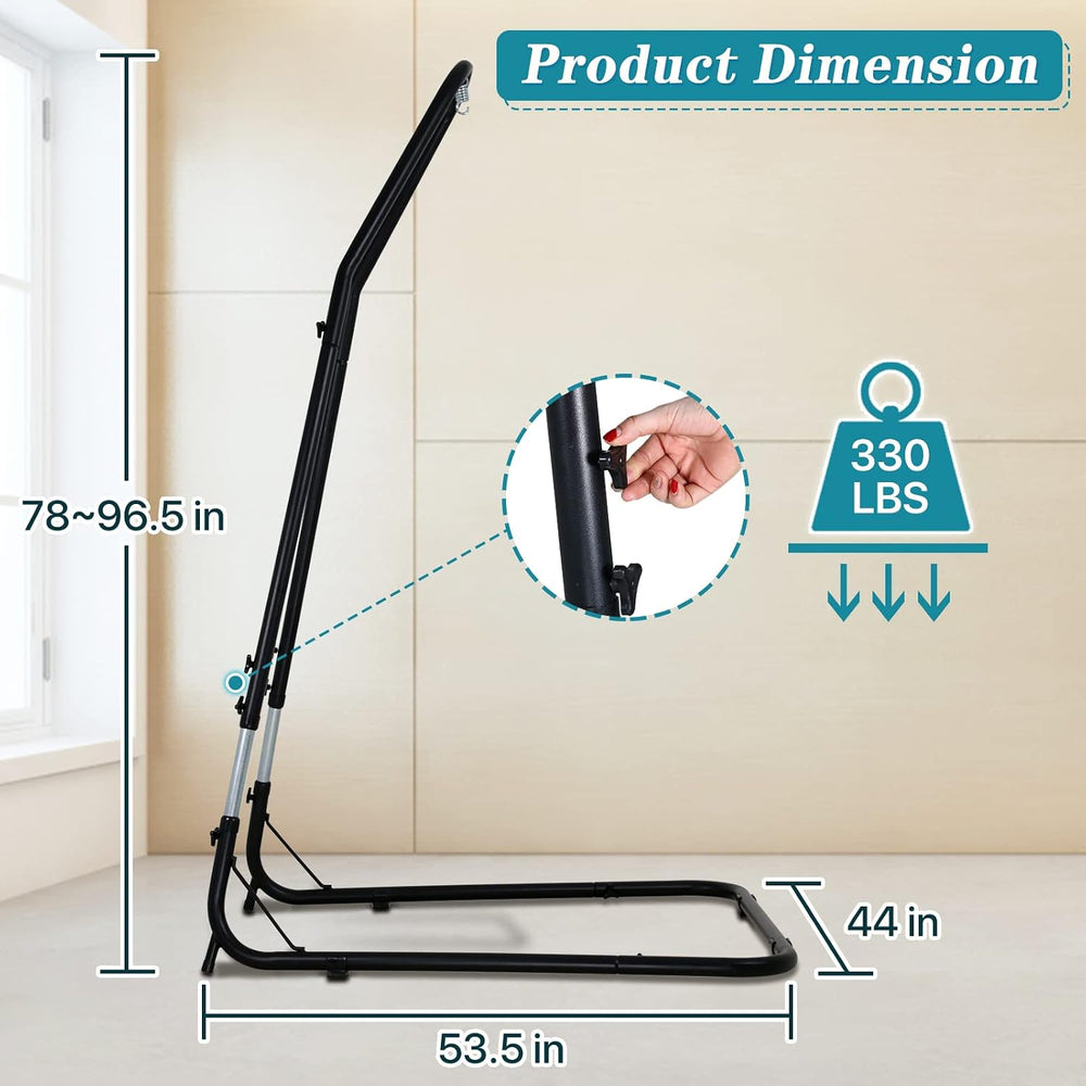 Dkeli Hammock Chair Stand Portable Heavy Duty Solid Steel Stand Only Outdoor ...
