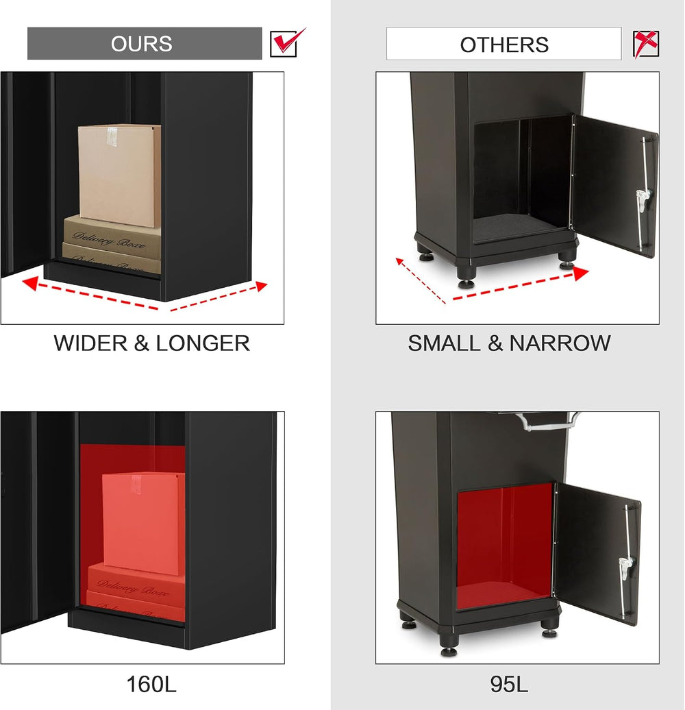 Extra-Large Outdoor Package Delivery Box,19.7" x 16.1" x 50",W...