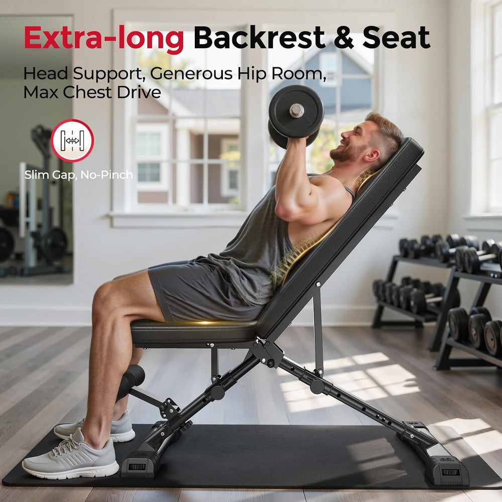 FLYBIRD WB5 Weight Bench, ASTM-Certified 800LBS Adjustable Weight Bench Worko...
