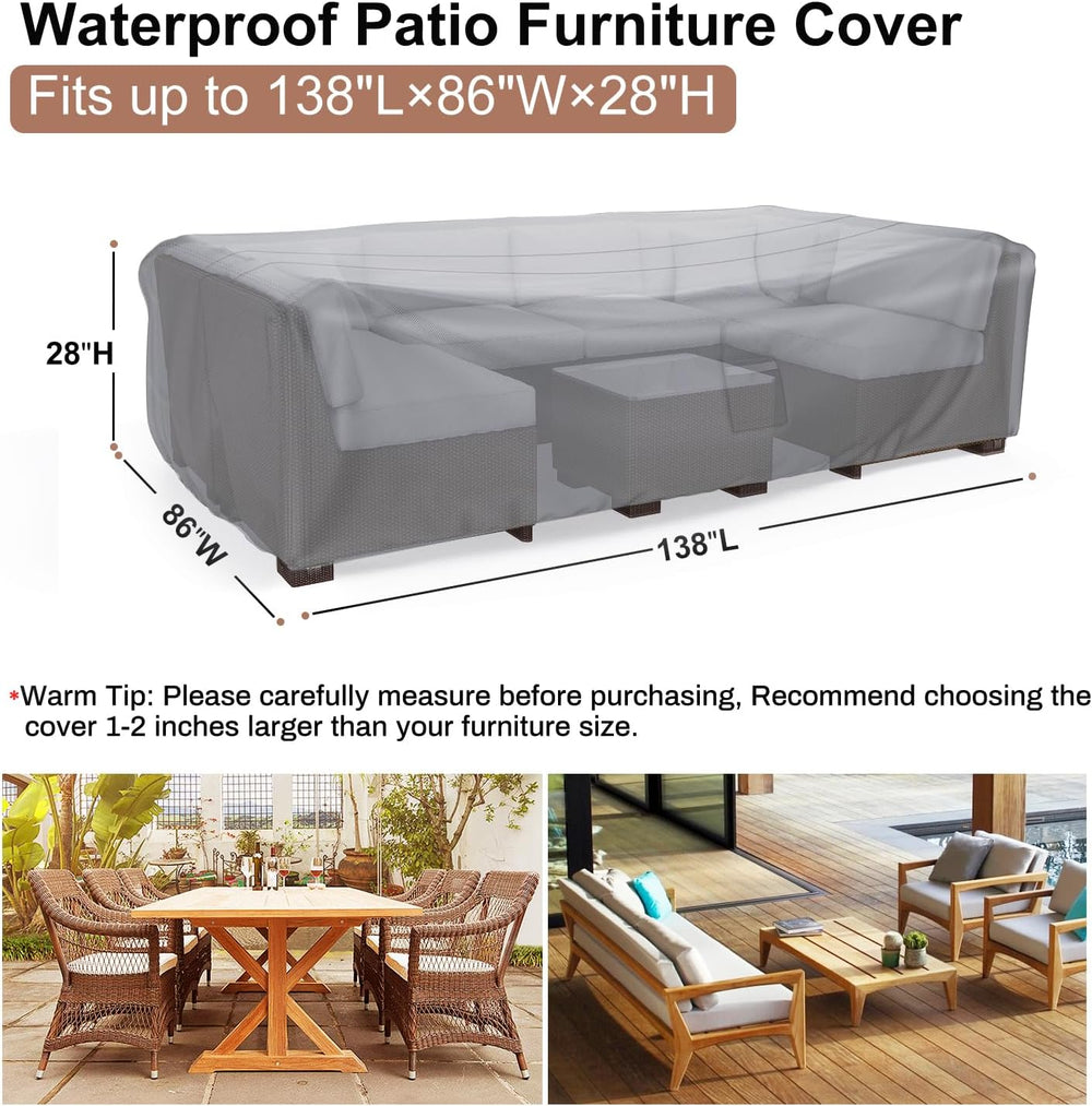 Mrrihand Outdoor Patio Furniture Covers Waterproof 138"Lx86"Wx28&qu...