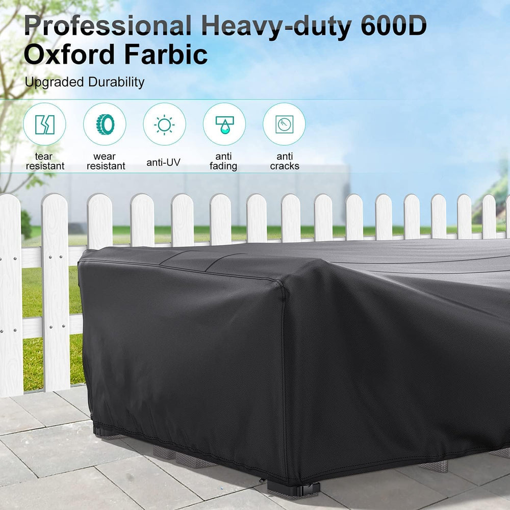 Waterproof Outdoor Patio Furniture Covers 138"L×86"W×28"H Black