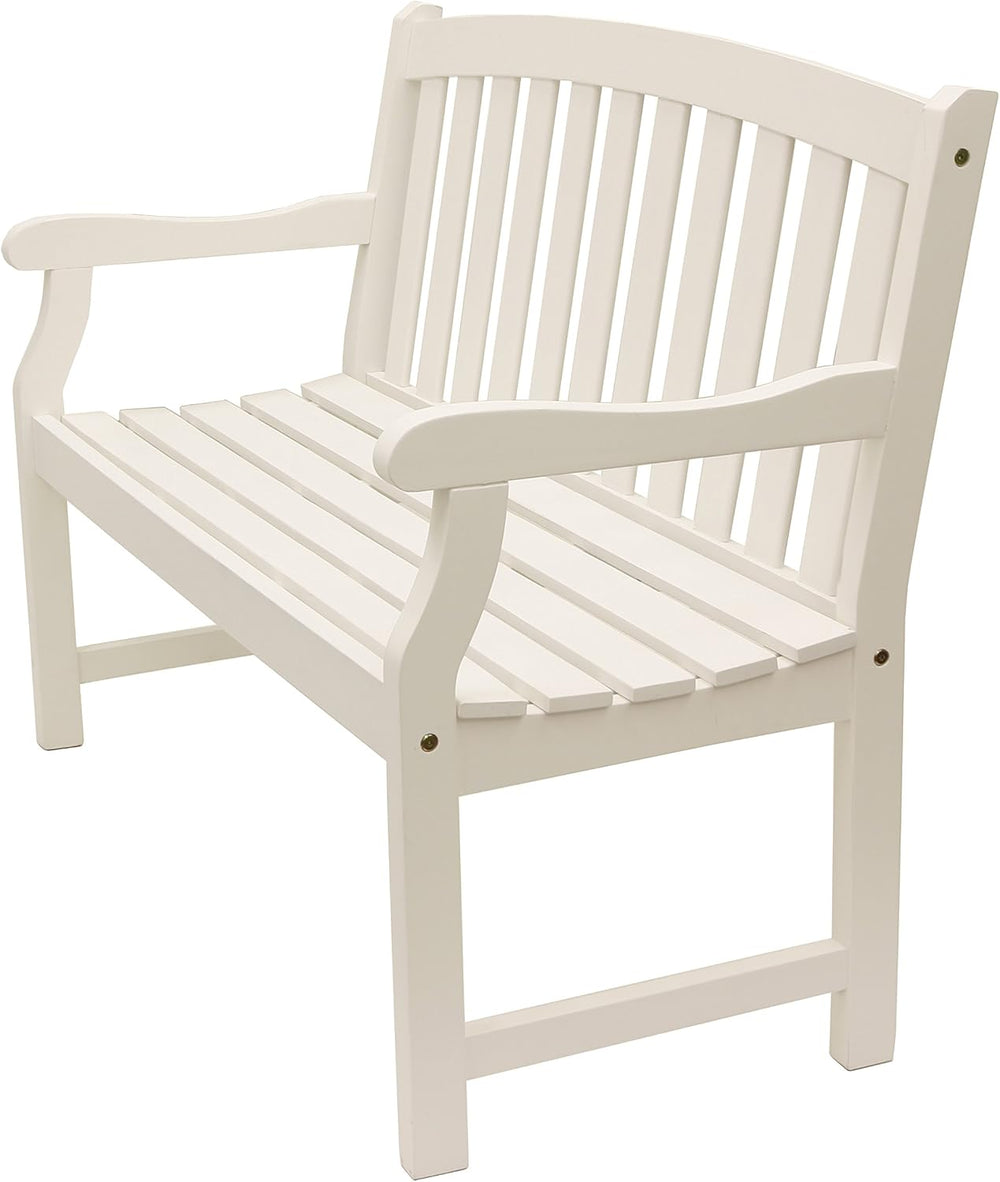 Decor Therapy Marley 2-Seat Outdoor Bench, White