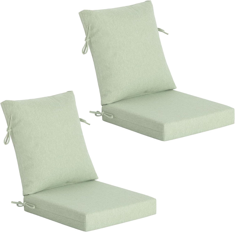 Outdoor Deep Seat Cushions Set of 2, 20x20 Inch, Sage Green