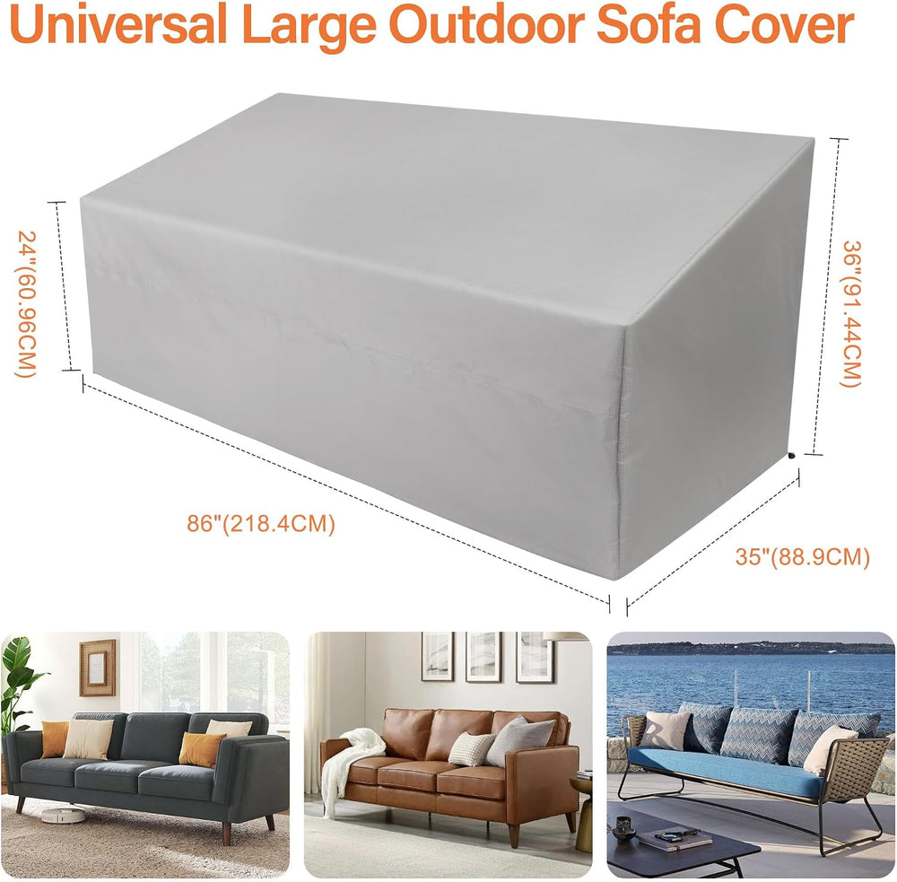 Patio Sofa Cover Waterproof, Heavy Duty 2 Seater Outdoor Bench Loveseat Cover...