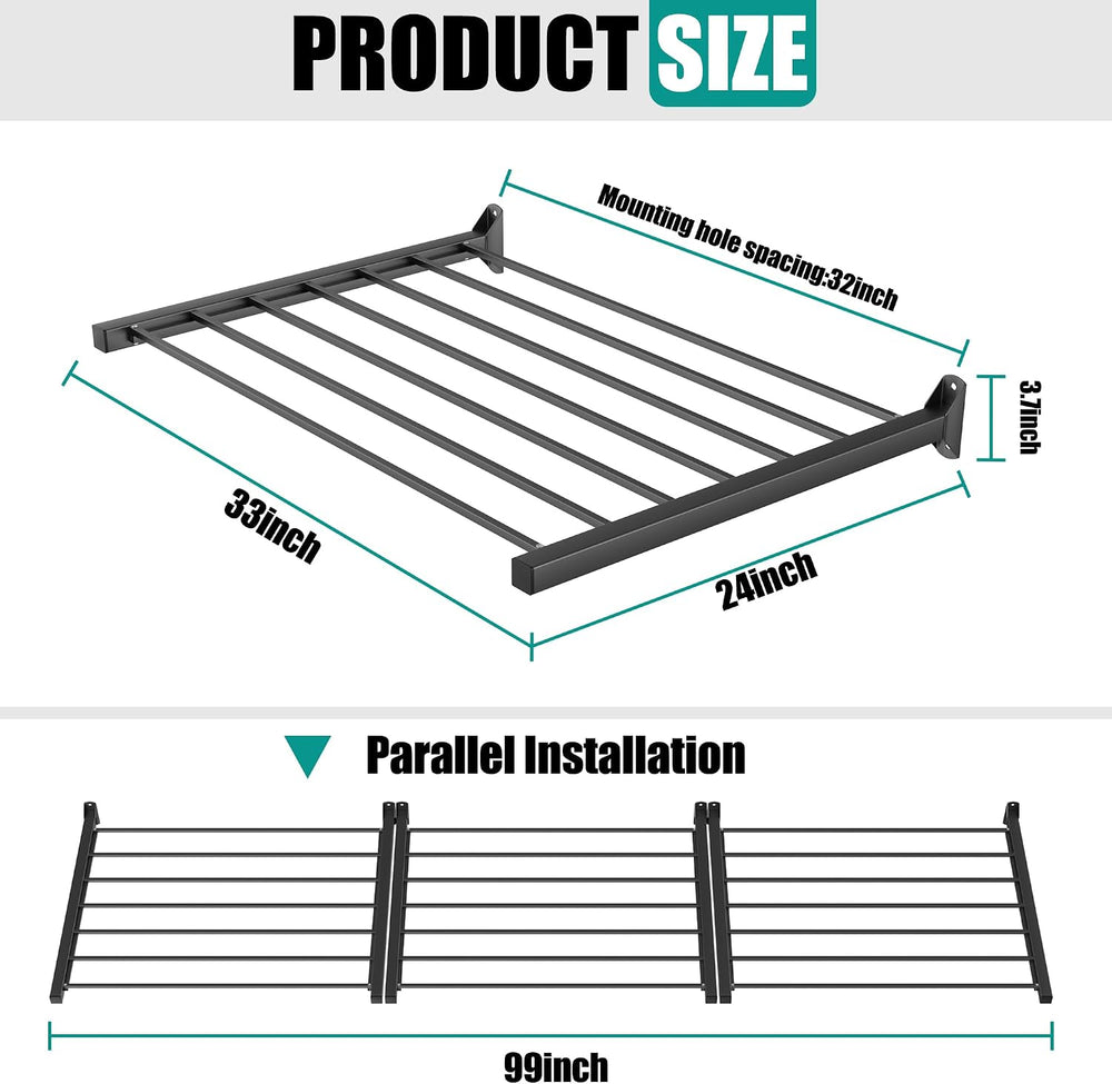 Heavy Duty Garage Wall Shelves, Metal Storage Shelves (33" x 24")