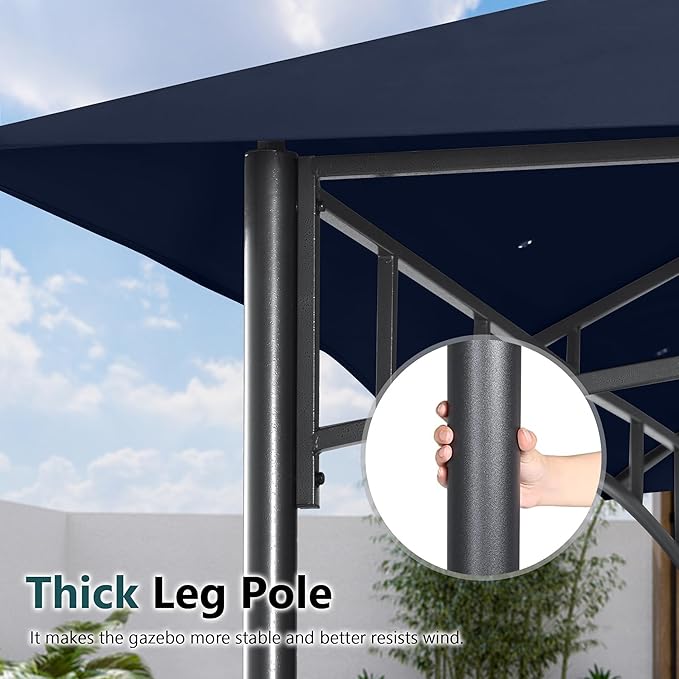 MASTERCANOPY Outdoor Garden Gazebo for Patios with Stable Steel Frame and Net...