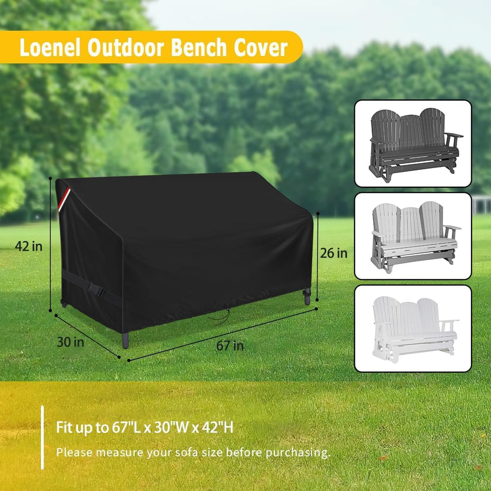 Outdoor Adirondack Waterproof Glider Bench Cover,67"L x 30"W x 42&q...