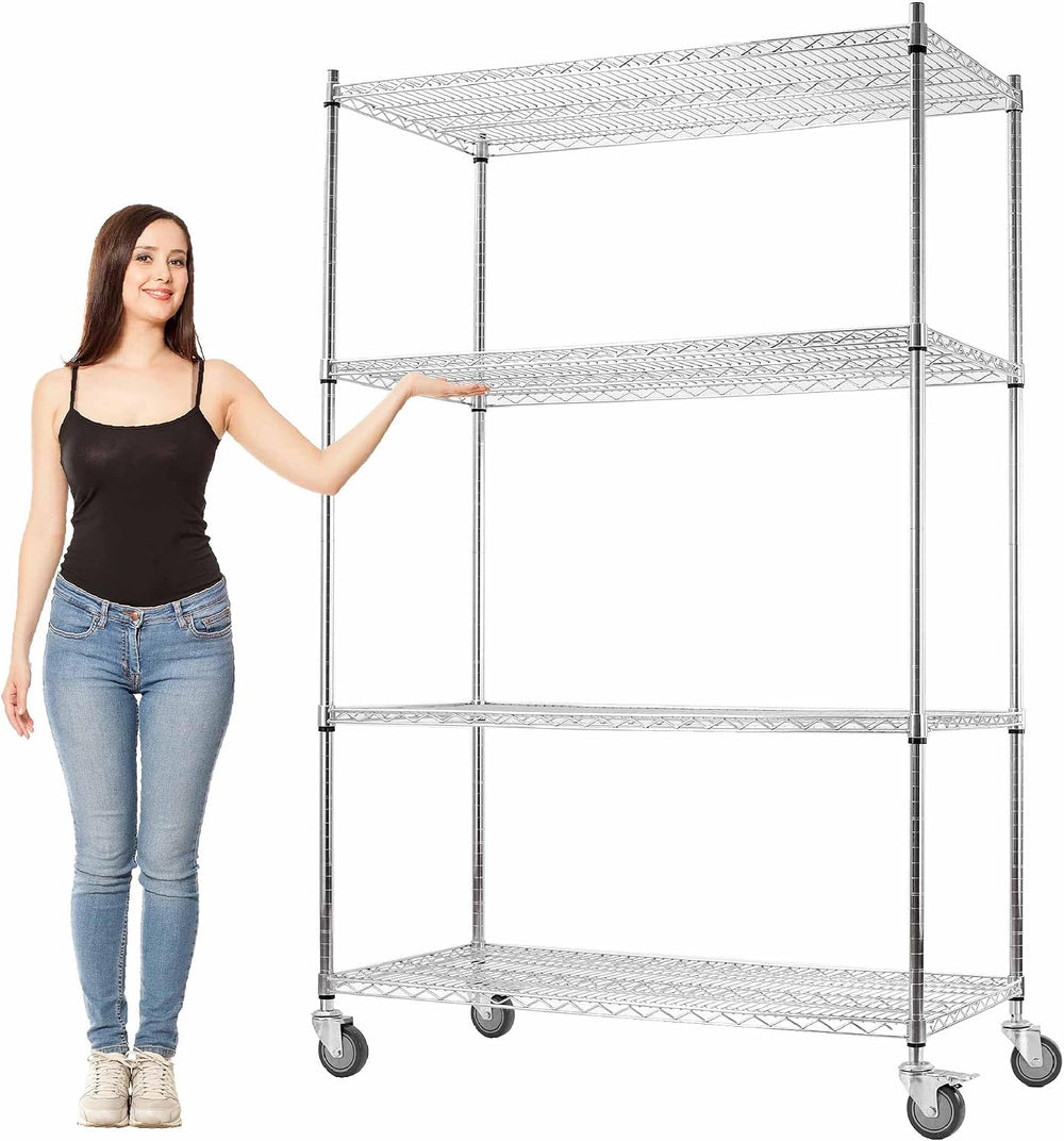 Rolling Shelves With Wheels Storage Rack With Wheels Wire Racks Rolling Wire ...