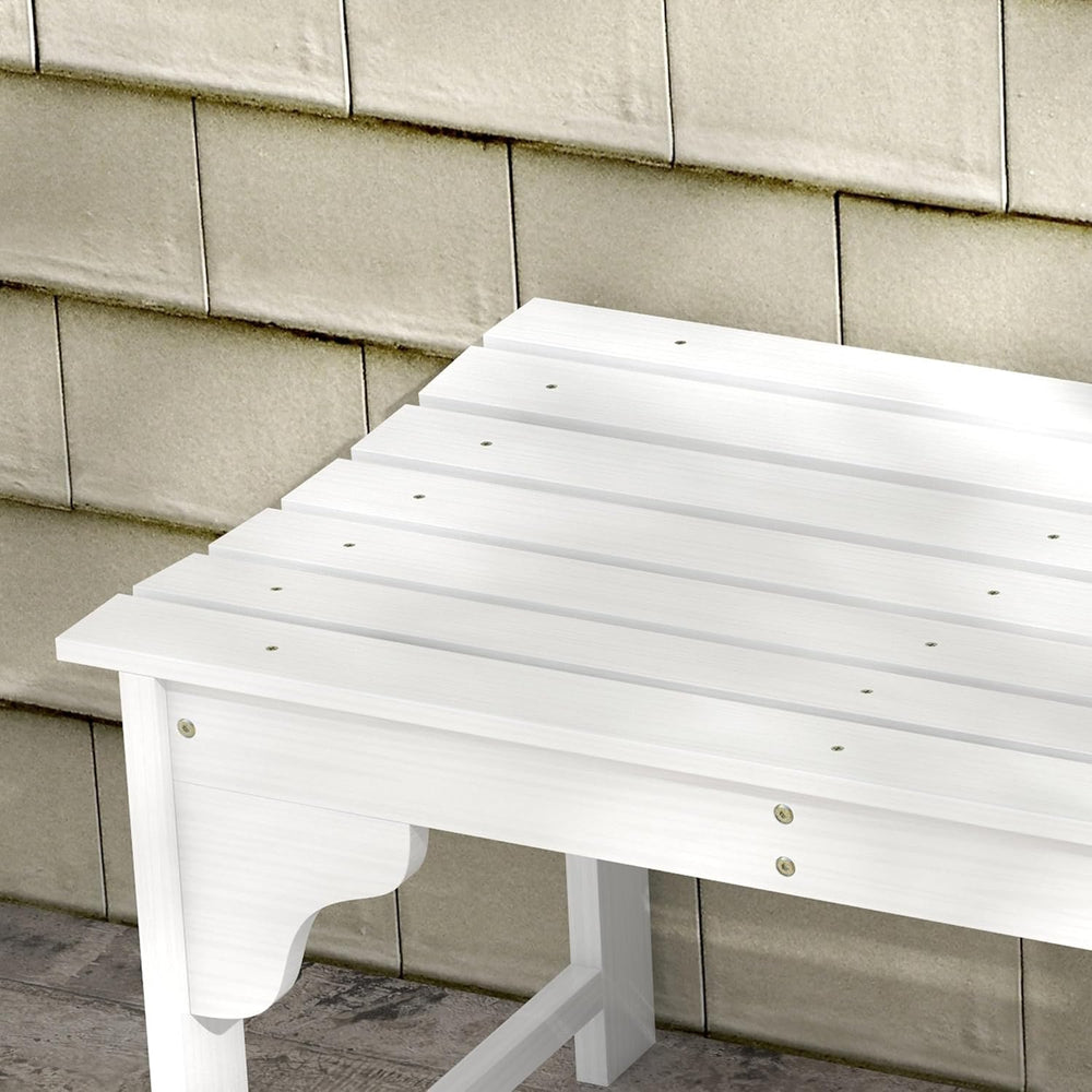 Outsunny Wooden Garden Bench Outdoor Park Bench with Slatted Seat White