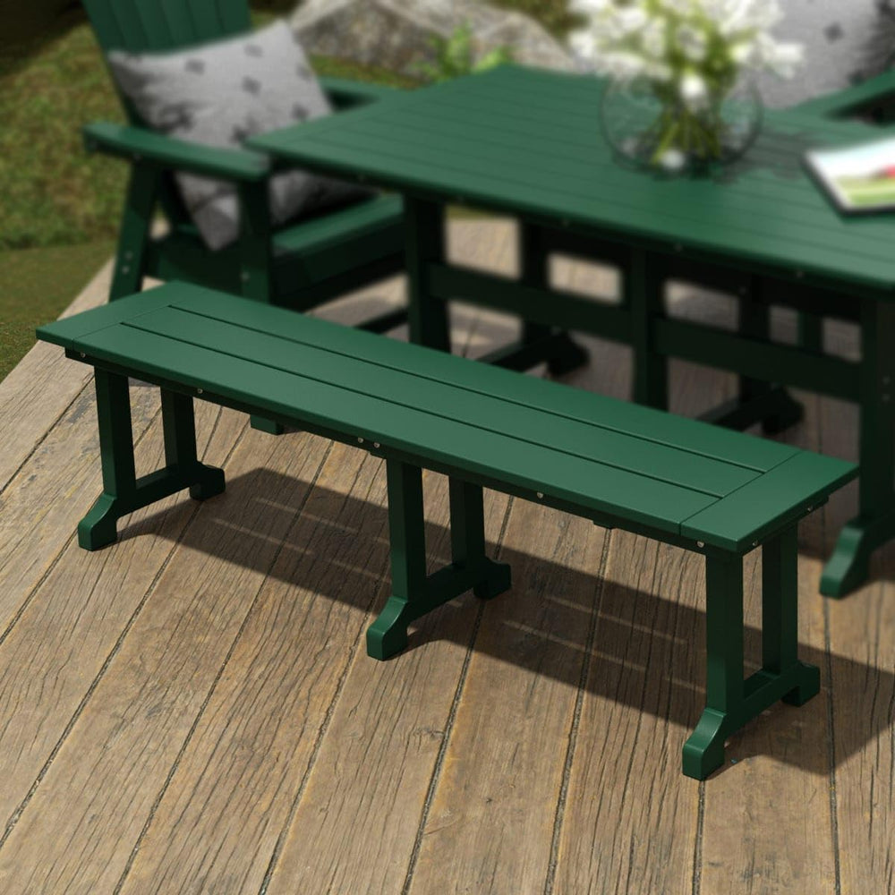 WestinTrends Malibu 65" Outdoor Dining Bench, All Weather Resistant Poly...