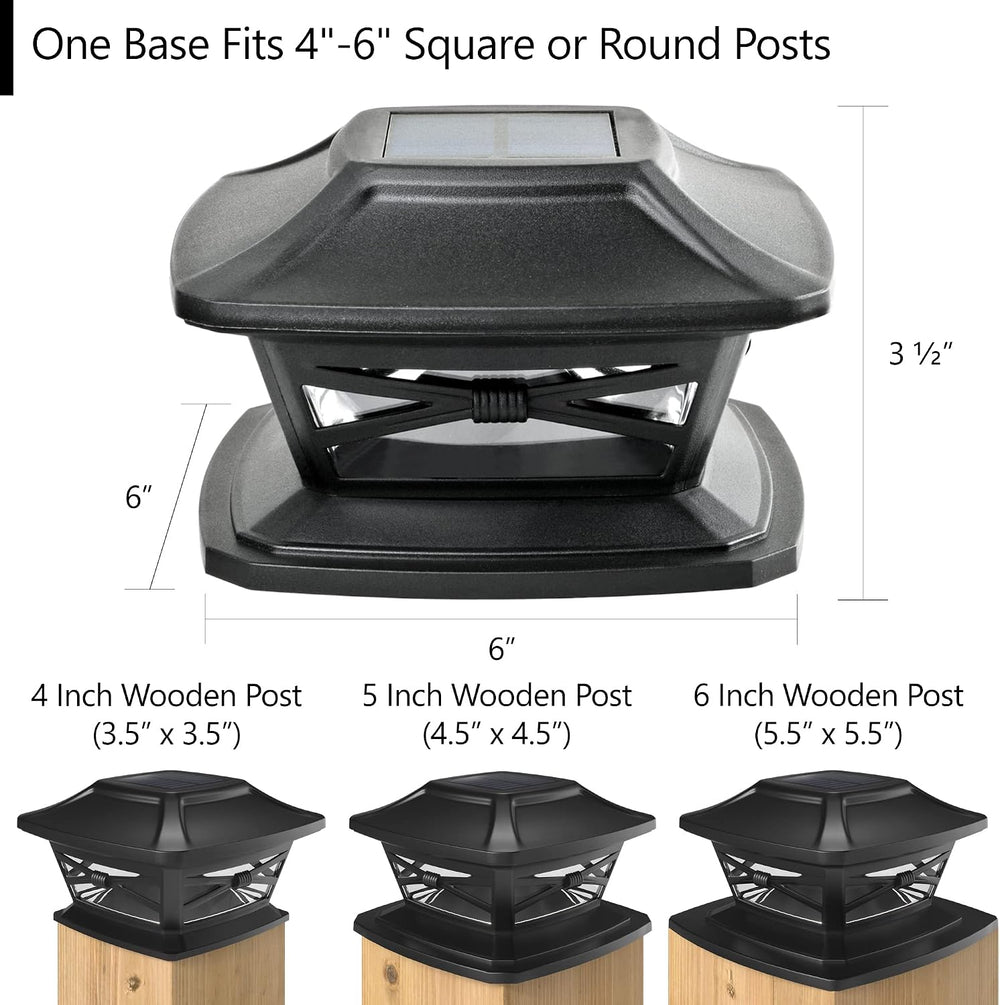 Davinci Lighting Flexfit Solar Outdoor Post Cap Lights - Includes Bases for 4...