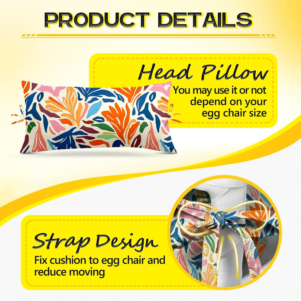 MAGIC ELEPHANT Egg Chair Cushion, Memory Foam Hanging Egg Chair Cushion Repla...