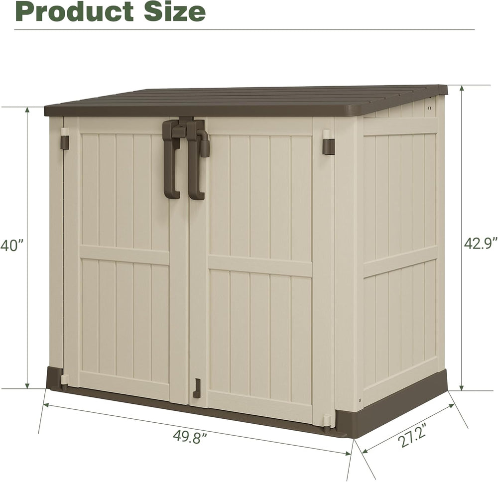 LHBcraft Waterproof Outdoor Storage Box 36 Cu Ft with Lockable Doors,Portable...
