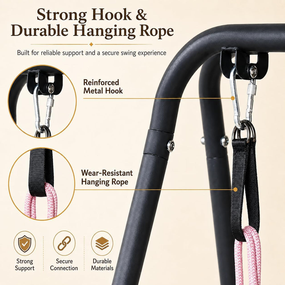 Hi-Na 440 lbs Hammock Chair Stand, Heavy Duty Foldable Swing Stand Frame, Ste...