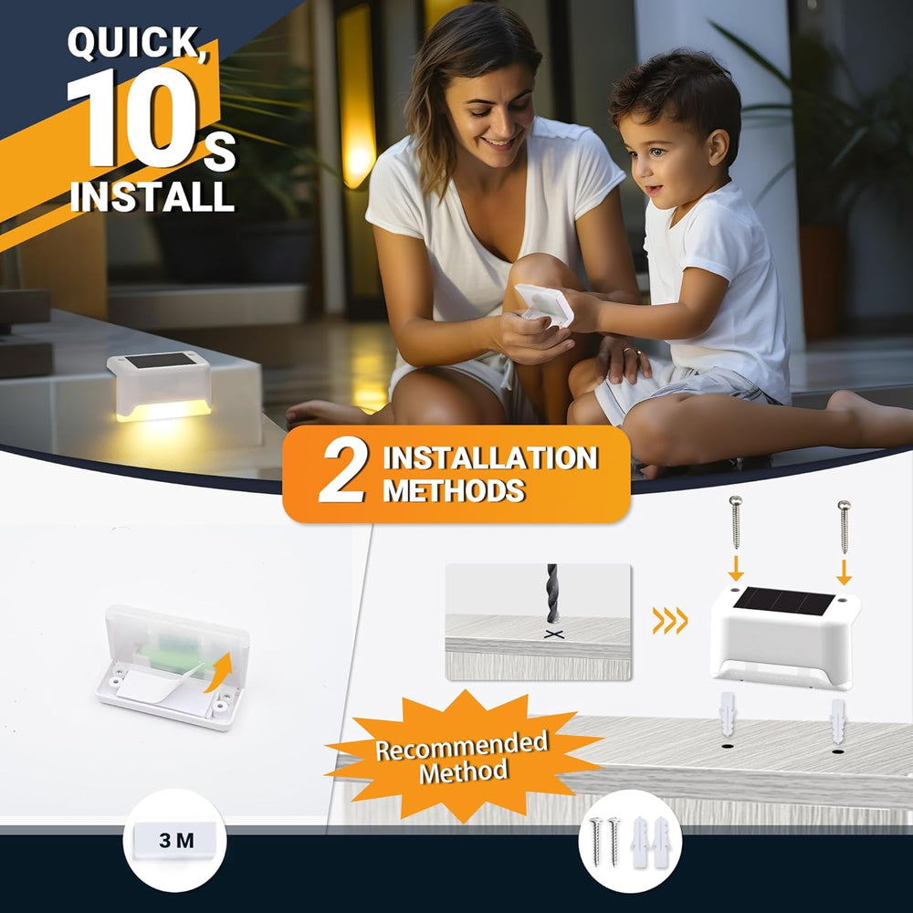 SOLPEX Solar Fence Lights Outdoor 16 Pack, Waterproof Led, Warm White
