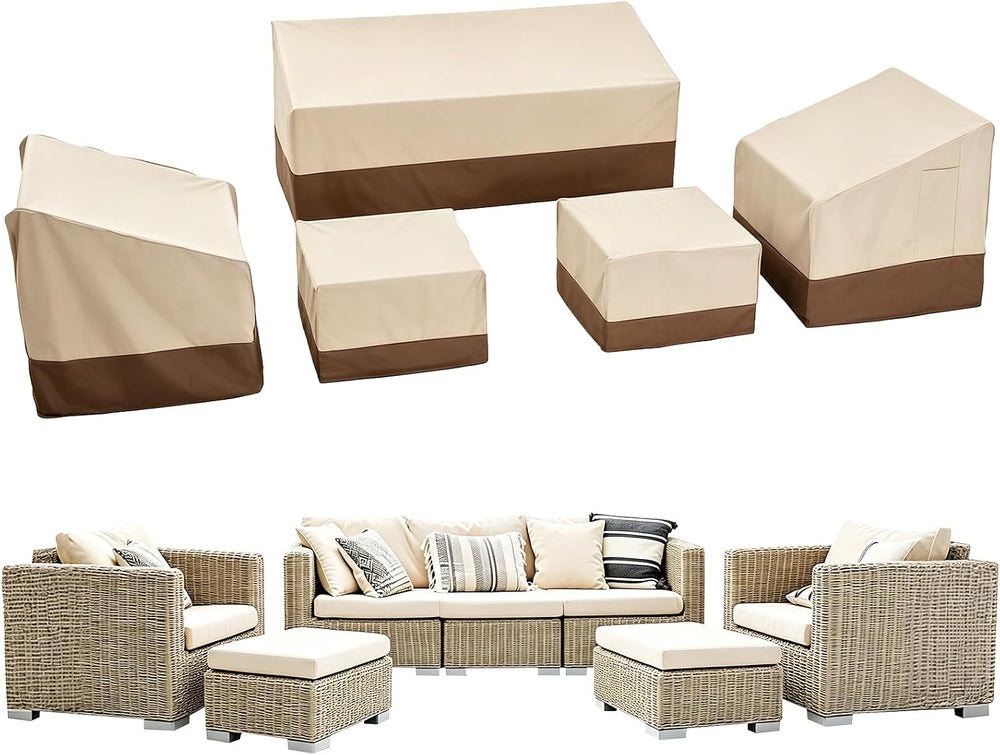 loriano 5 Piece Patio Furniture Covers Set 600D Oxford Fabric Waterproof