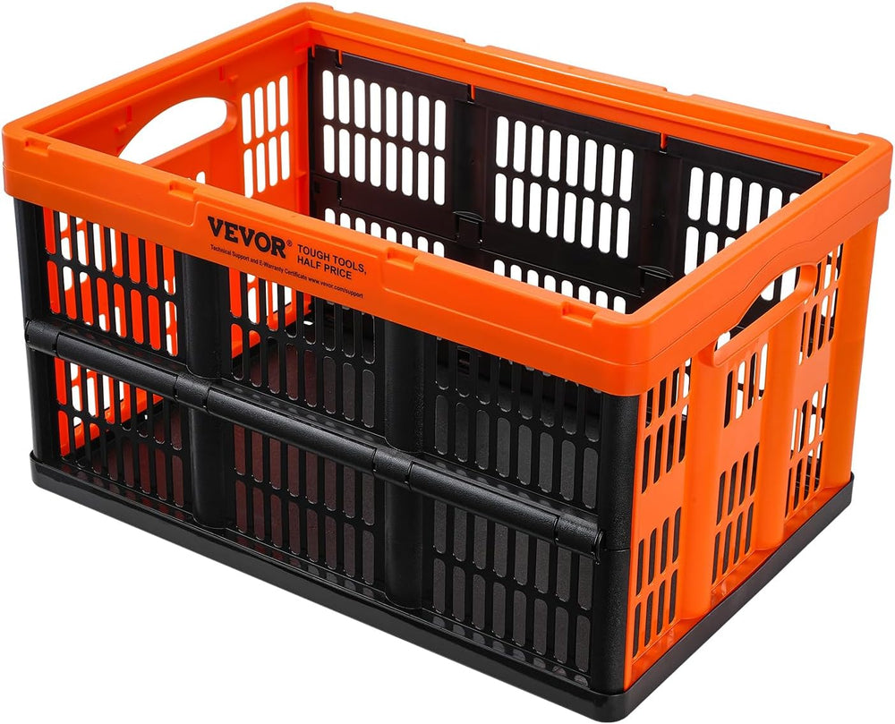 VEVOR 45L Plastic Collapsible Storage Basket 3 Packs, Folding Storage Crate