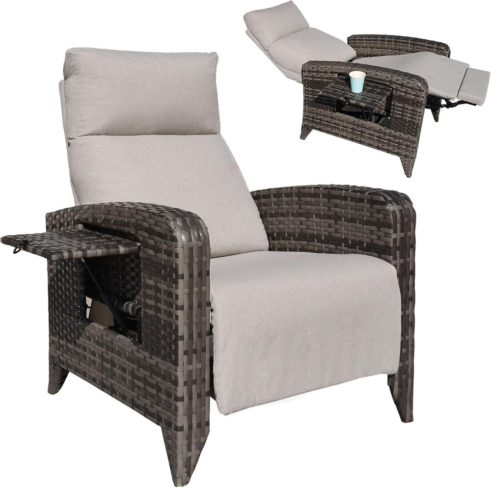 Upgraded Outdoor Recliner Chair, Reclining Patio Chairs with Adjustable Back ...