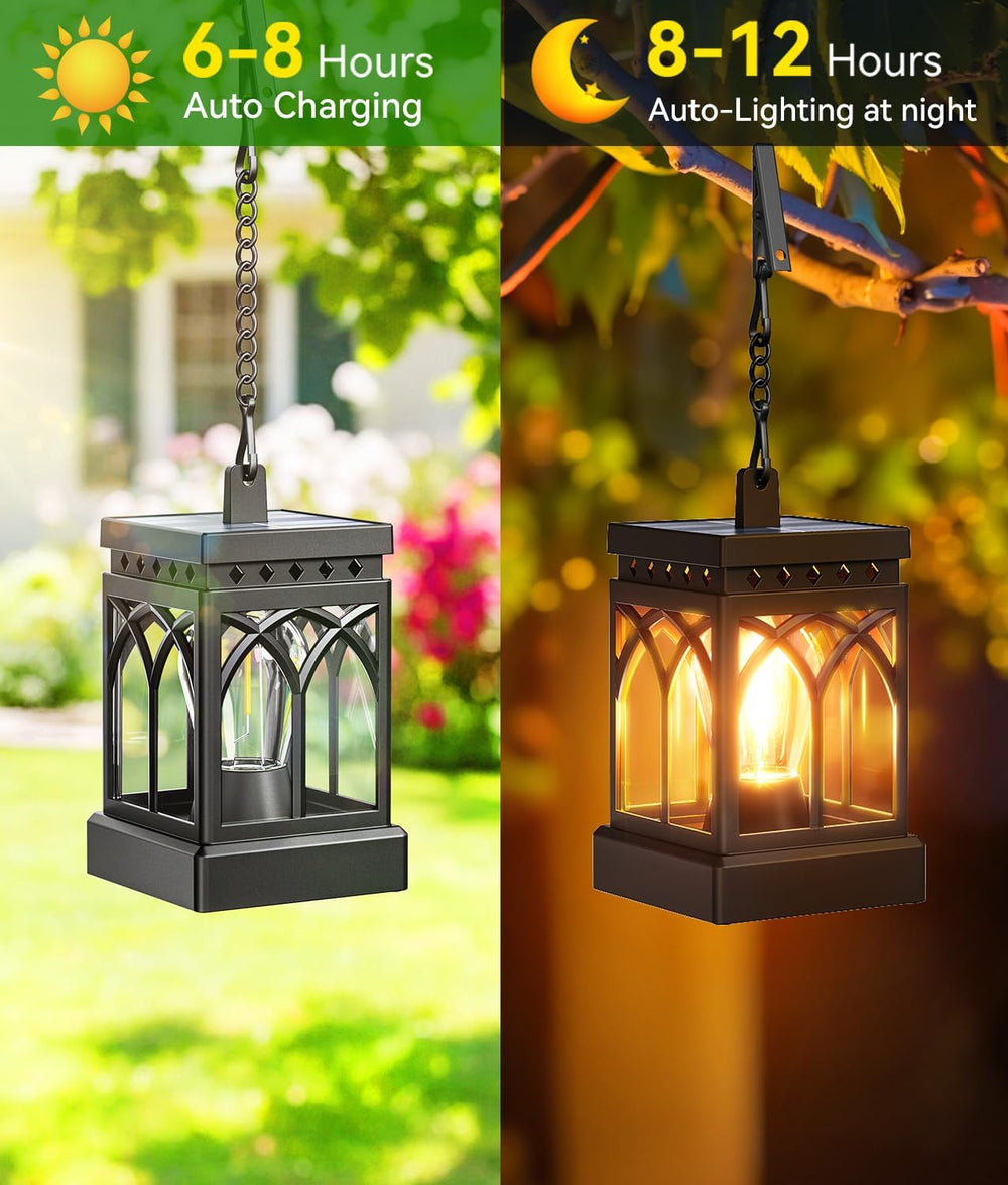 KOOPER 4 Pack Solar Lanterns Outdoor Waterproof, Brighter Hanging Solar Lante...