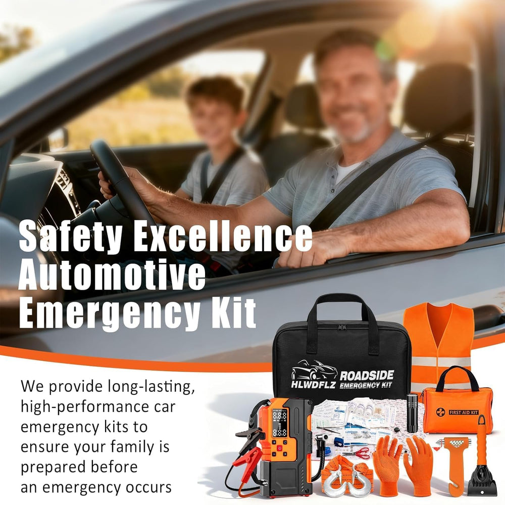 Car Roadside Emergency Kit, Jump Starter with Air Compressor, First Aid Kit, ...