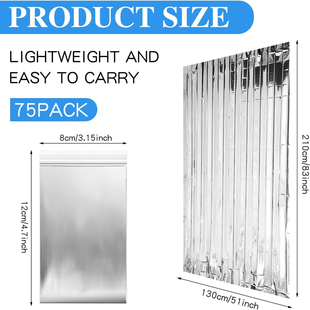Macarrie 75 Pack Emergency Blankets, Thermal Space for Survival