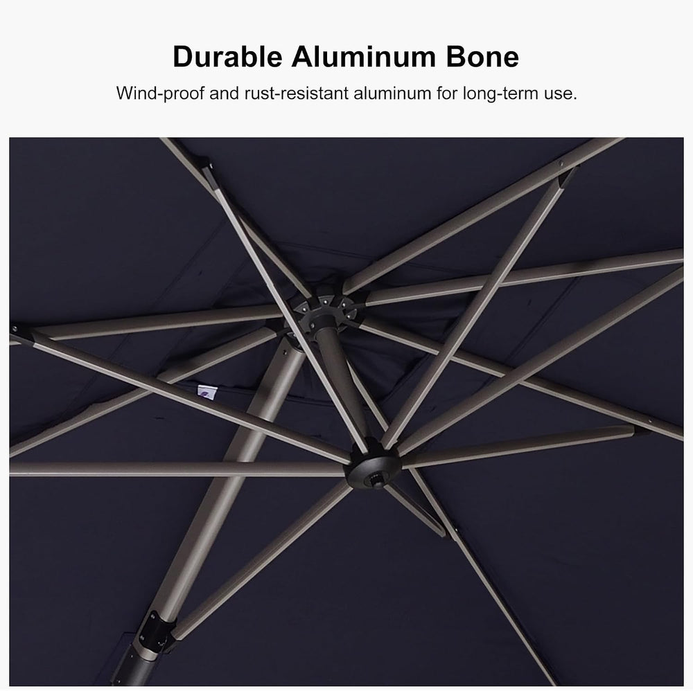 PURPLE LEAF Cantilever Umbrella with Base 8' x 8' Left-right Tilt Nav...