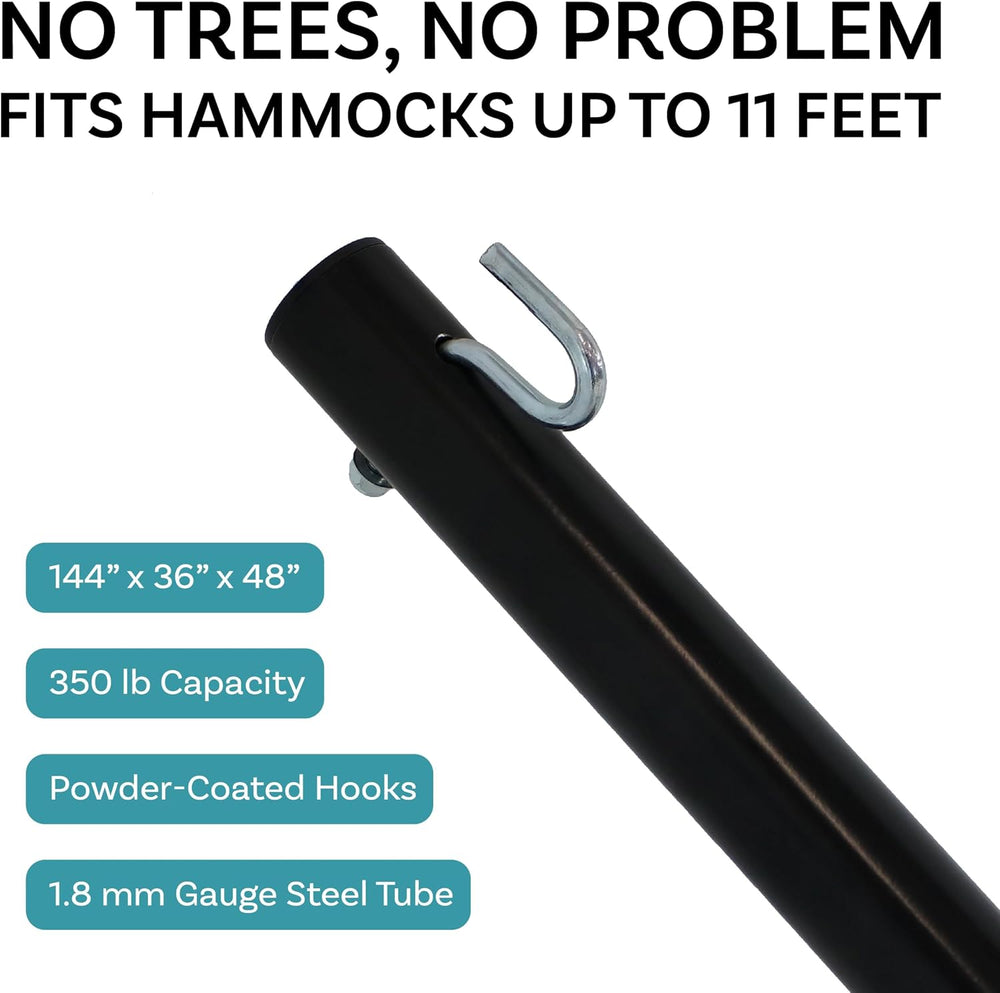 Sunnydaze Heavy-Duty Hammock Stand for Outside, Black, Easy Assembly