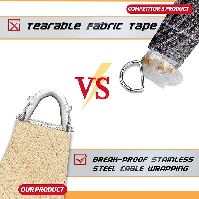 Upgraded with High-Strength Steel Cable Edges 20' x 26' Sun Shade Sai...