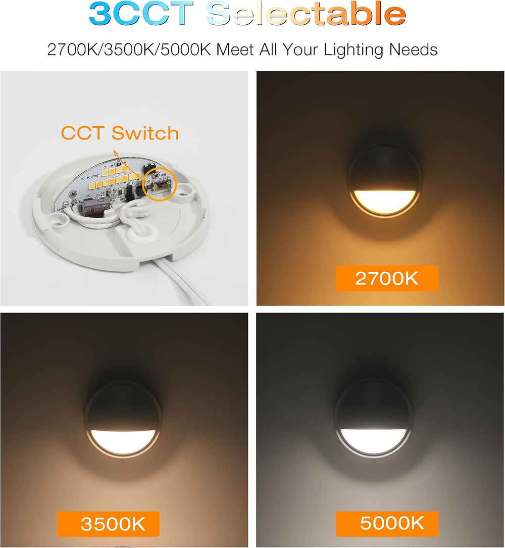 CLOUDY BAY [12 Pack] 3CCT Low Voltage LED Deck Lights Outdoor,2700K/3500K/500...