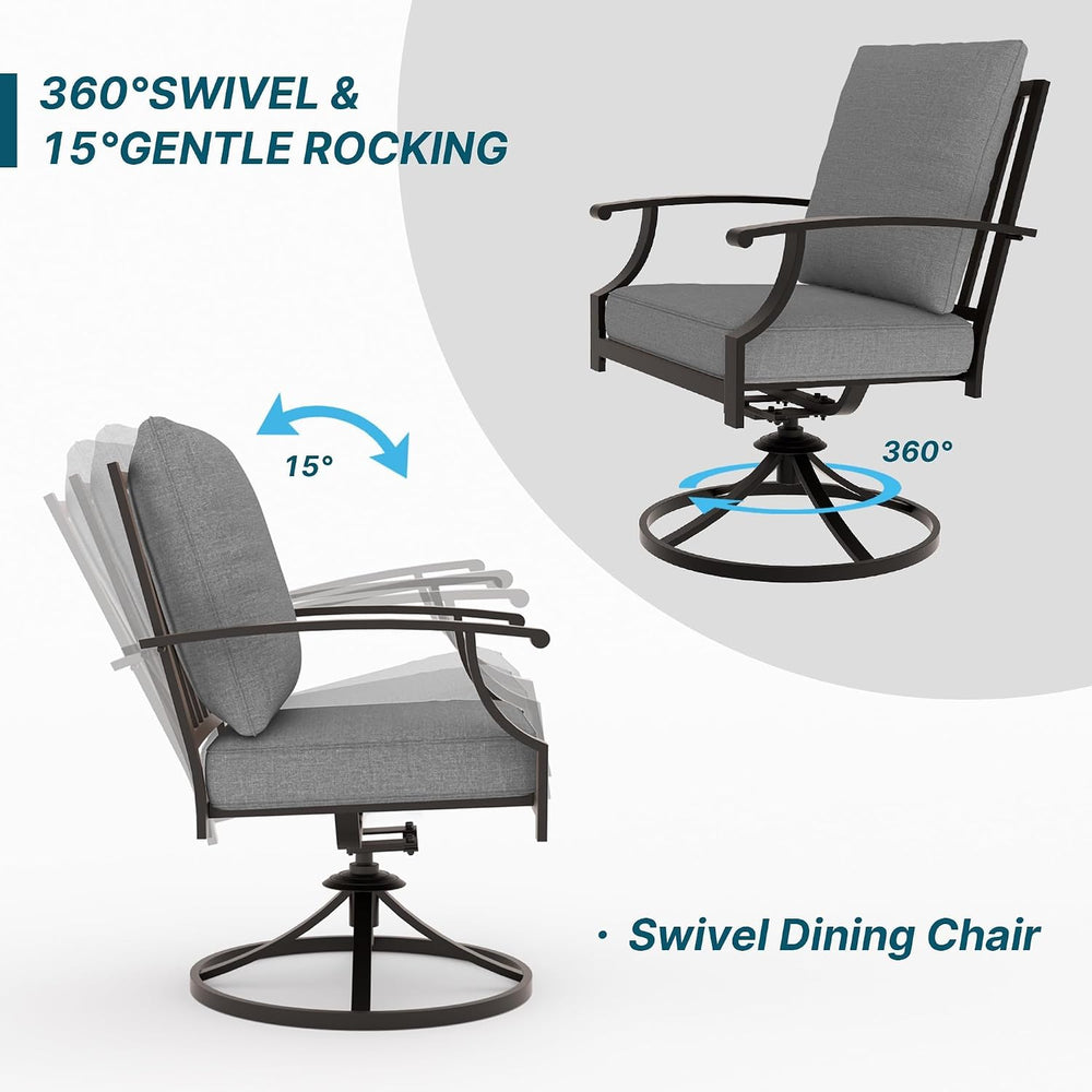 7 Pieces Outdoor Patio Dining Set,Patio Table and Chairs Metal Outdoor Patio ...