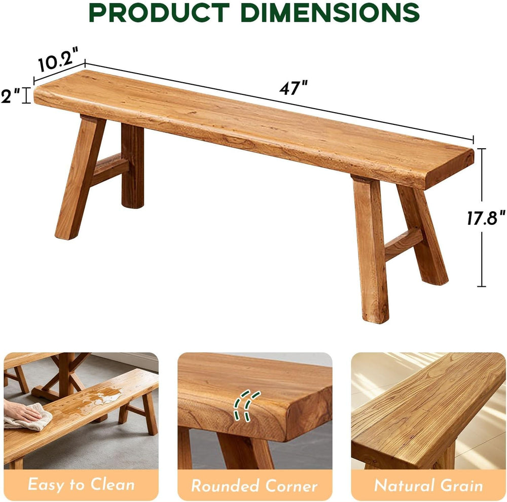 Narrow Entryway Bench Farmhouse Wood End of Bed Bench 20" 32" 39&qu...