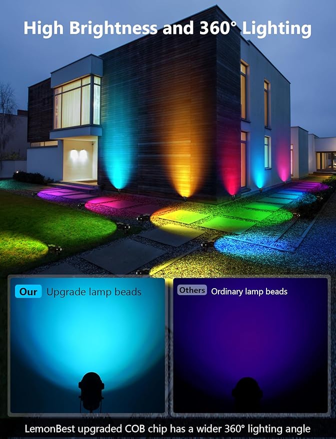 12W RGBW Color Changing Landscape Lights - Low Voltage LED Landscape Lighting...