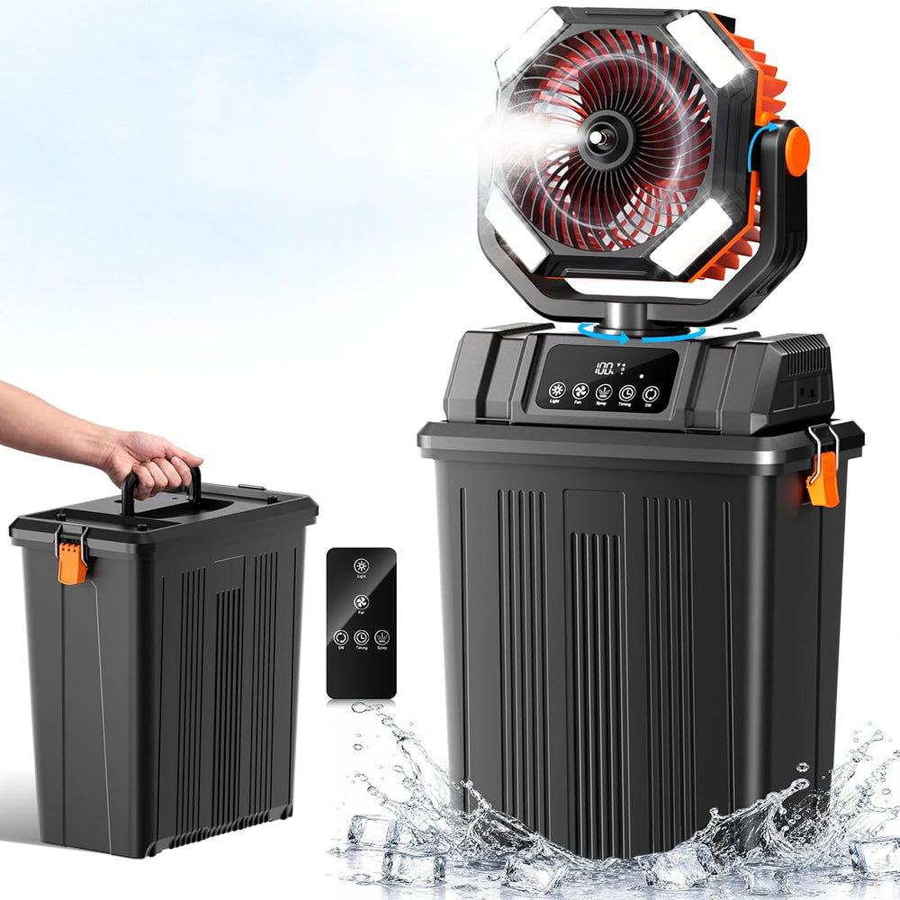 40000mAh Misting Fans for Outside, 15L Large Tank Portable Misting Fan, Batte...