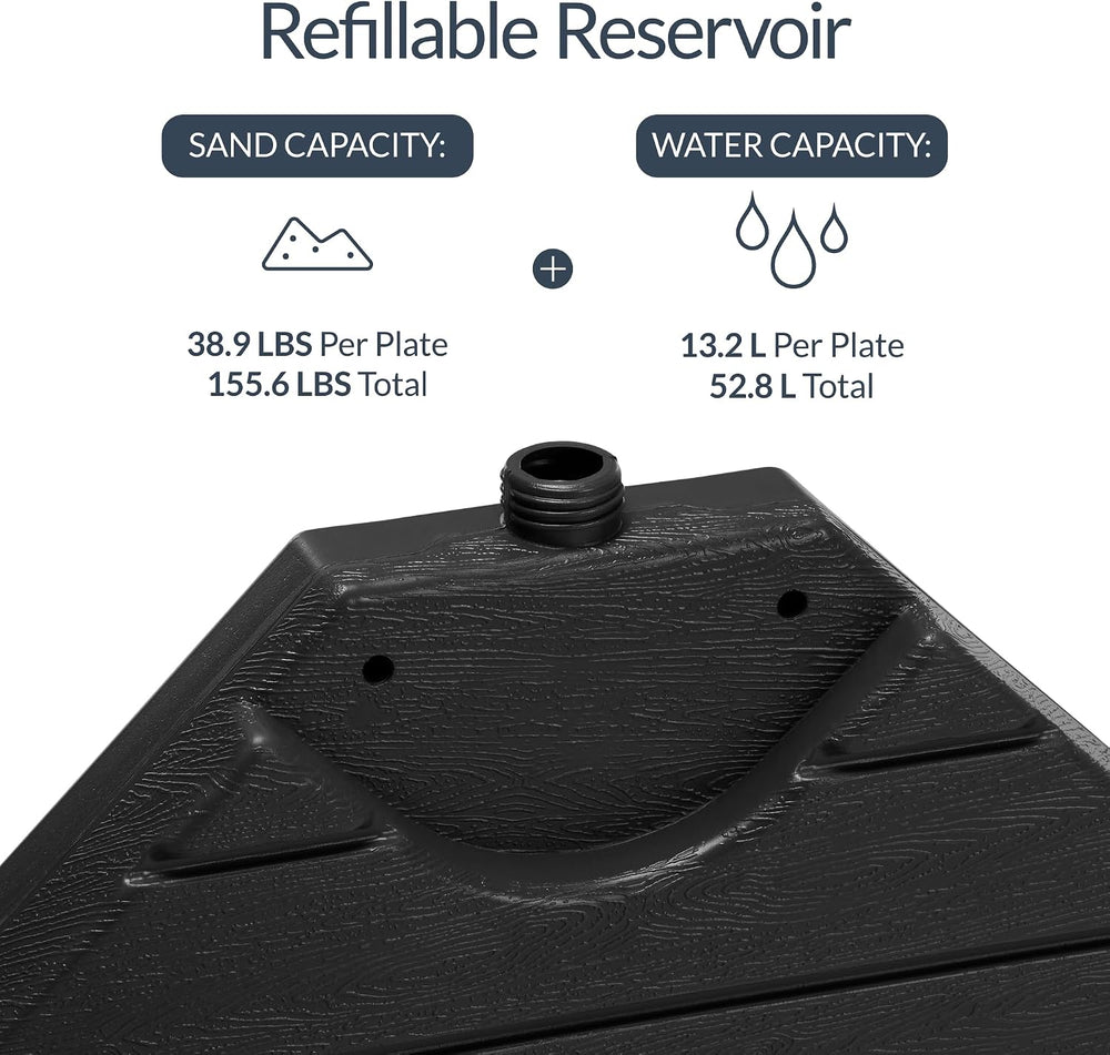 Best Choice Products 4-Piece Cantilever Offset Patio Umbrella Base Weight Set...