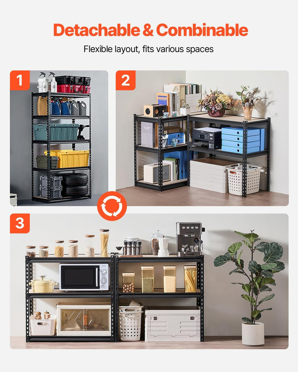 VEVOR Garage Shelving 5-Tier Adjustable Storage Shelf 2000 lbs 16"x32&qu...