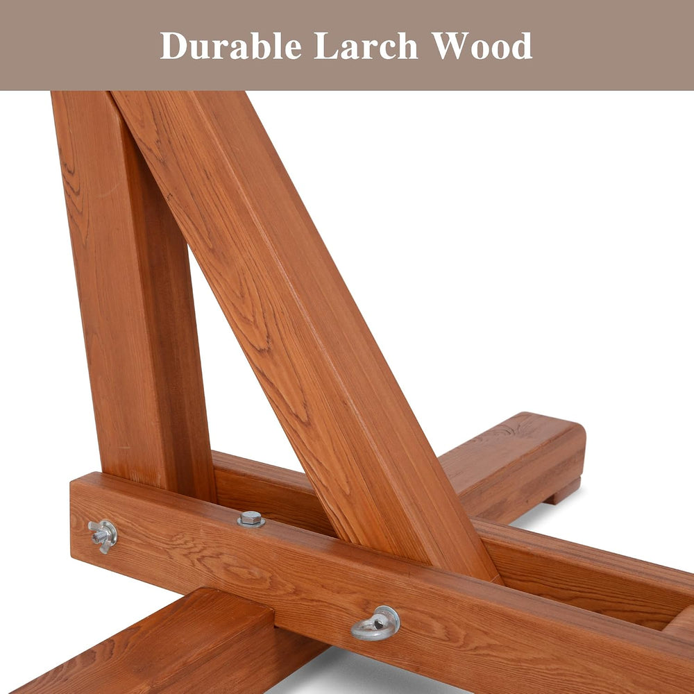 SUNCREAT Adjustable 12-14 ft Wooden Hammock Stand, 475 lbs Capacity