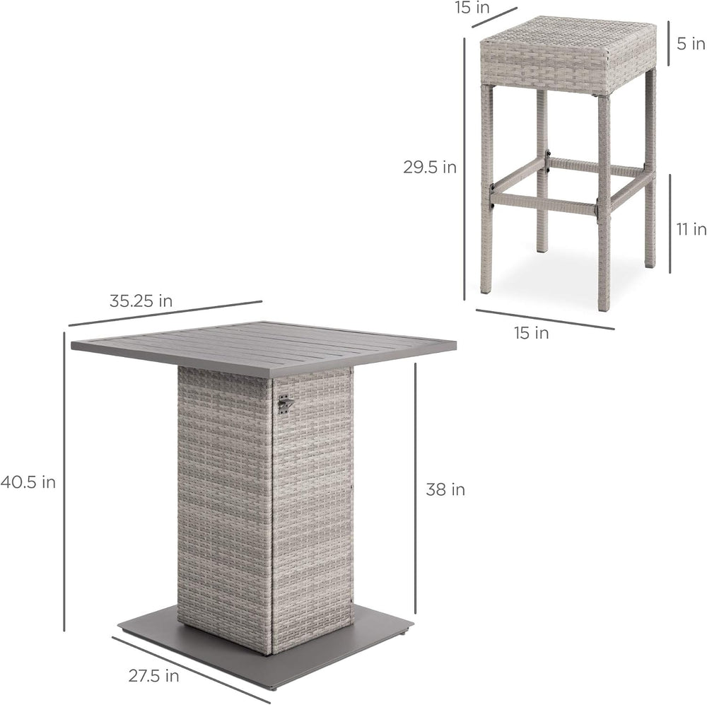 Best Choice Products 5-Piece Outdoor Wicker Bar Table Set for Patio, Poolside...