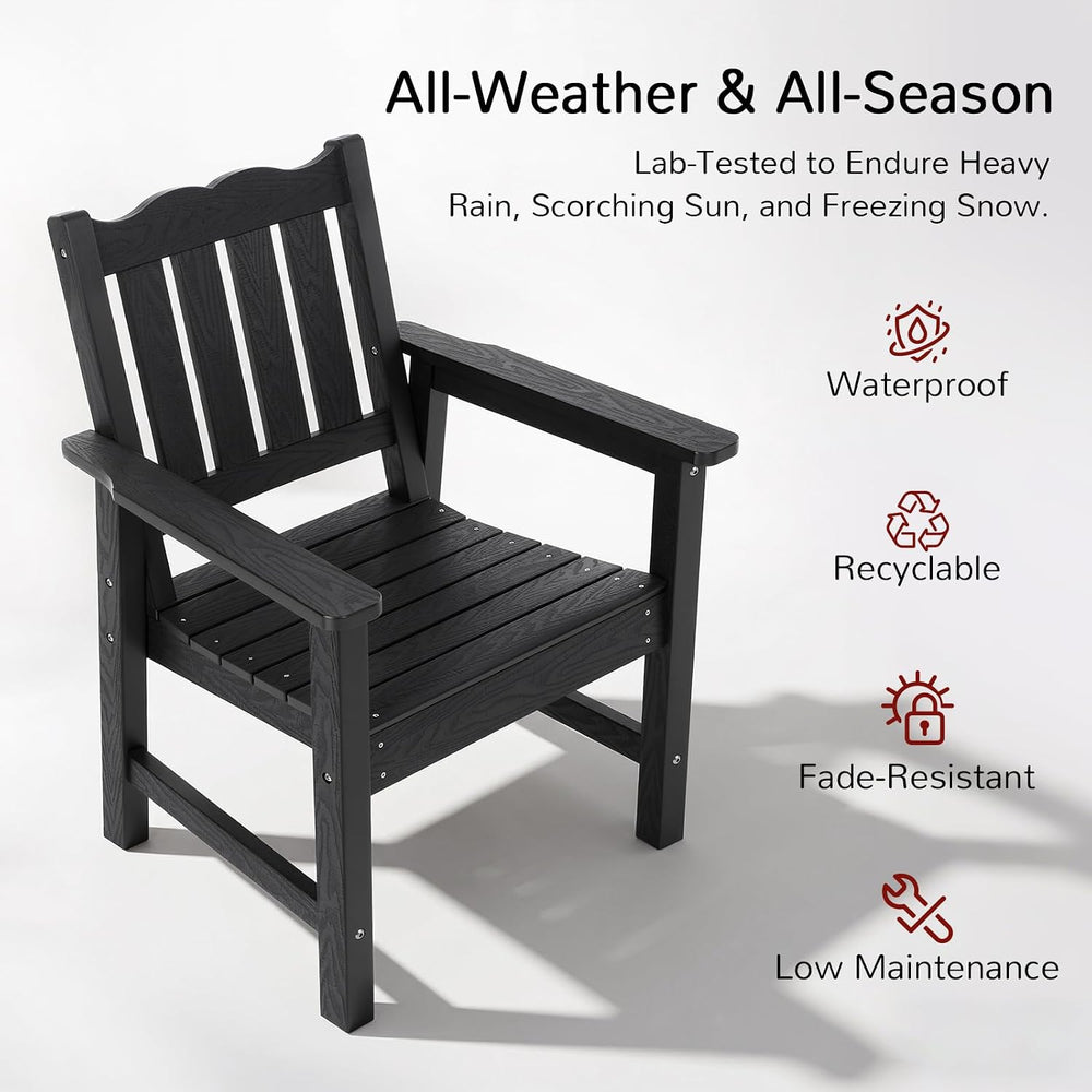 Stoog 3 Piece Patio Bistro Set, All-Weather Garden Chairs Set of 2 with Table...