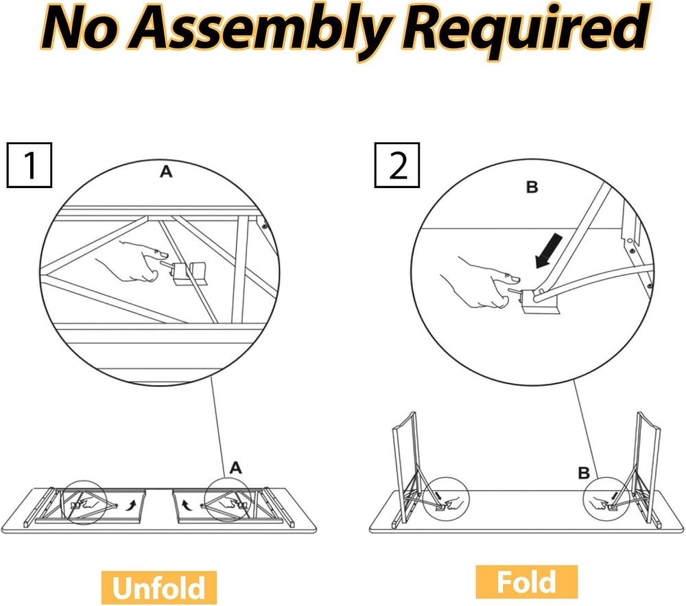 AVAWING 5.8FT 3-Piece Portable Picnic Table Bench Set, 6-8 Person Folding Woo...