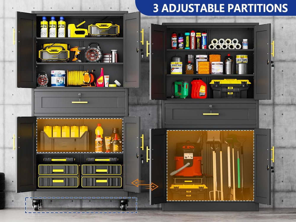 Ckzbx Metal Garage Storage Cabinet with Locking Drawers and Adjustable Shelve...