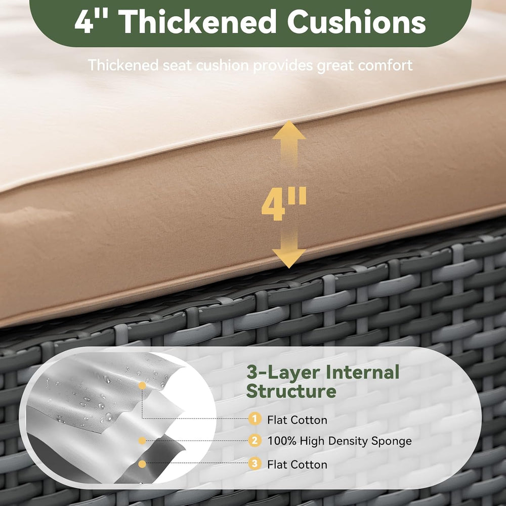 Aoxun 14-Piece Replacement Cushions for Outdoor Furniture, Outdoor Cushions f...