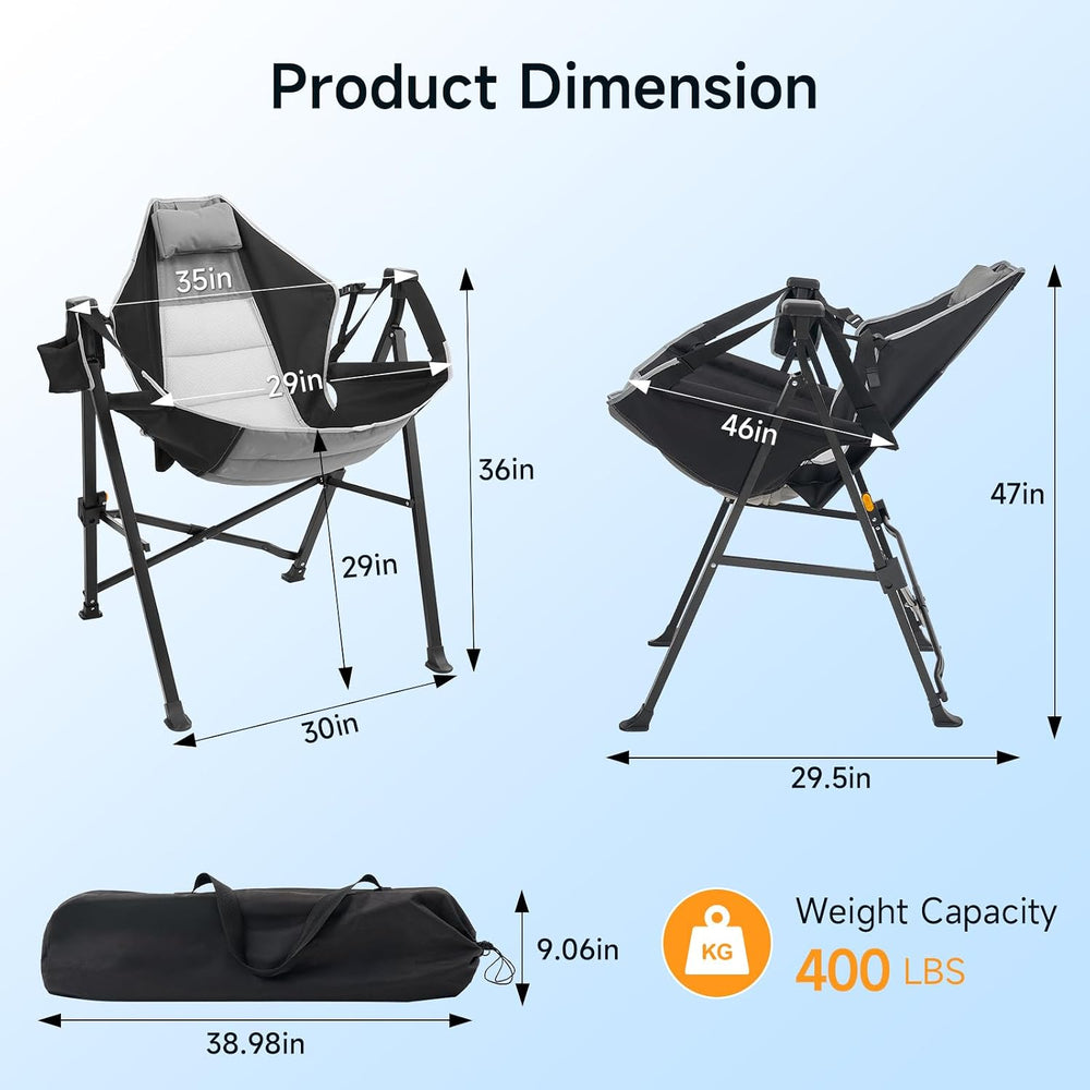 Hammock Camping Chair Set of 2 with Adjustable Backrest