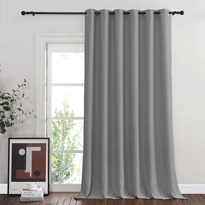 NICETOWN Patio Door Silver Grey Curtains Room Darkning 95" L by 84"...