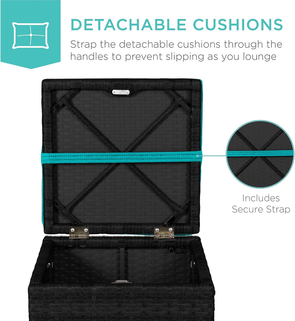 Best Choice Products Set of 2 Wicker Ottomans, Multipurpose Outdoor Furniture...