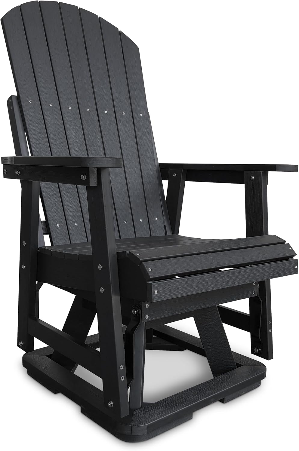 HIPS Swivel Patio Glider, Poly Lumber Weather Resistant Outdoor Chair, for Pa...