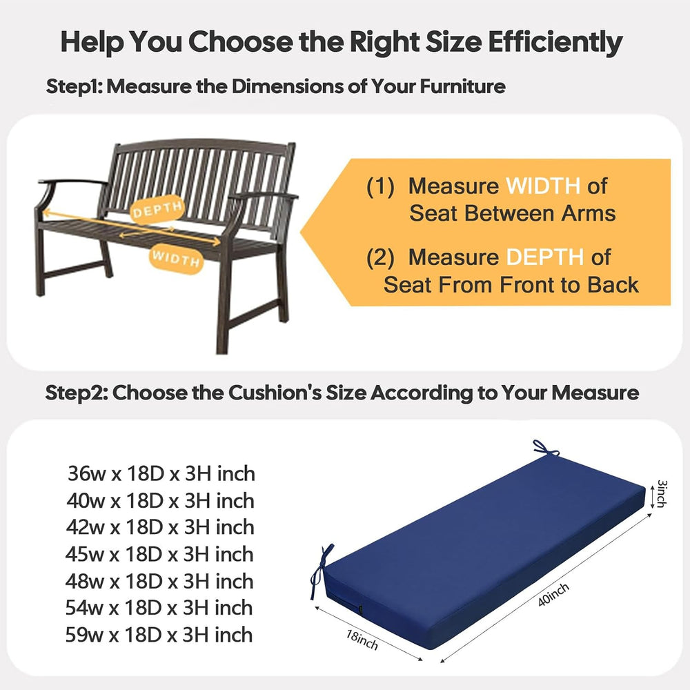 idee-home Outdoor Bench Cushion Waterproof