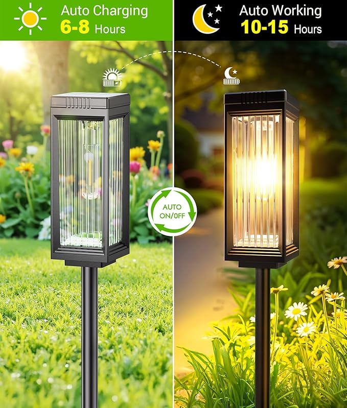 Solar Pathway Lights Outdoor, 8 Pack Upgraded Solar Lights Outdoor Waterproof...