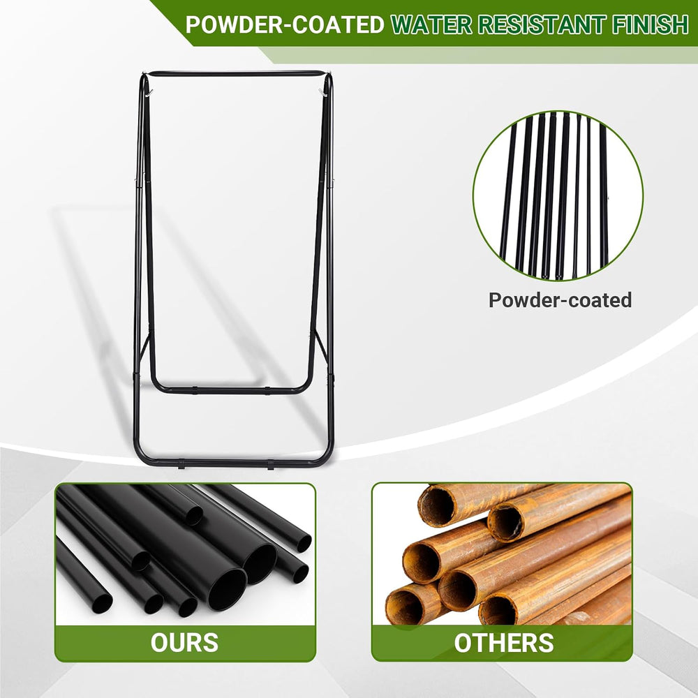 Outdoor Hammock Chair Stand, Heavy Duty A-Frame Metal Swing Stand with Powder...